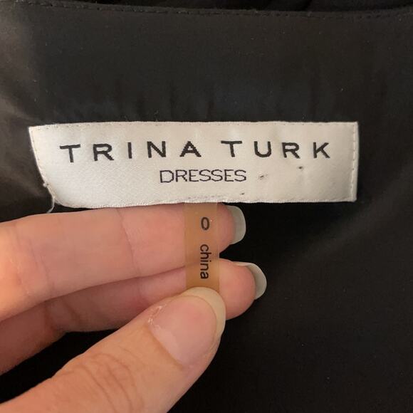 Trina Turk Black Jewel Split Sleeves Dress Size 0 - Picture 7 of 12